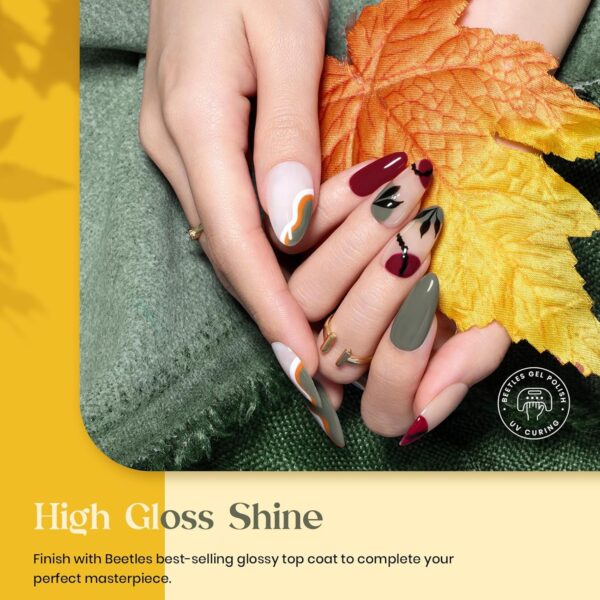 818ZXtoYFNL._SL1500_.jpg Beetles Fall Gel Nail Polish Set – 6 Colors Brown, Green, Yellow, Burgundy & Glitter Gel Polish Kit – Long Lasting UV LED Soak Off Nail Art Gift