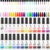 SXC Cosmetics 24-Color Gel Liner Set for Nail Art - With Built-in Thin Brush for Swirl Nail Designs and Soak-Off Gel Polish
