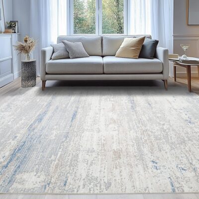 Washable Rugs 8x10 Area Rugs for Living Room- Modern Abstract Rugs for Bedroom,Dining Room, Large Soft Low Pile Carpet with Non Slip Rubber Backing,Neutral Accent Rug for Nursery Home Office