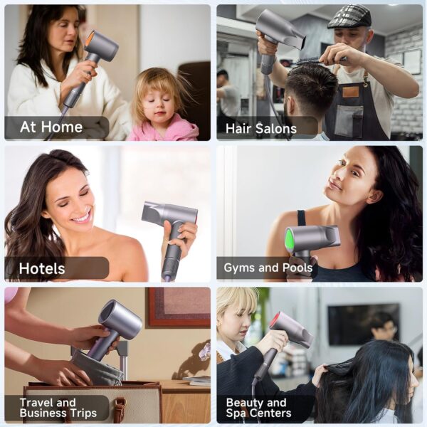 Professional Ionic Hair Dryer 160,000 RPM – Fast-Drying, Low Noise, Lightweight with Diffuser & Nozzle