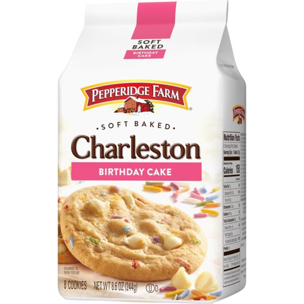 Pepperidge Farm Charleston Birthday Cake Cookies – 8 Soft-Baked Chocolate Chip Cookies, 8.6 oz