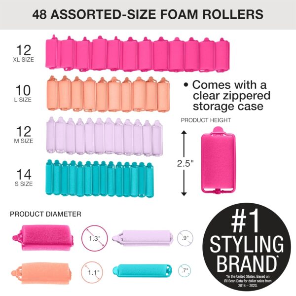 81Du4lb-vL._SL1500_.jpg Conair Foam Hair Rollers – 48-Piece Heatless Curlers with Storage Case for DIY Curls & Waves