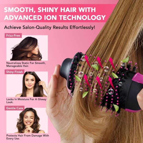 81EybA8pZL._SL1500_.jpg 4-in-1 Blow Dryer Brush – Ionic Hot Air Styling Tool with Ceramic Coating, Volumizer, Curling & Straightener