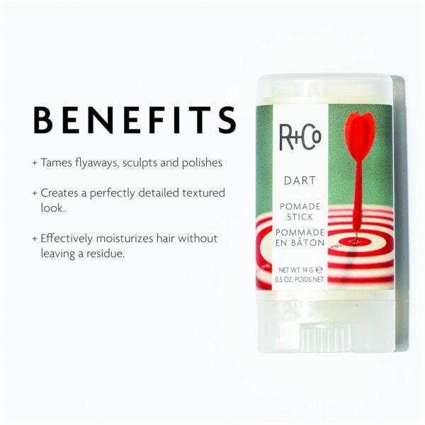 R+Co Dart Hair Wax Stick for Flyaways & Textured Styles – Vegan, Long-Lasting, Non-Greasy Pomade