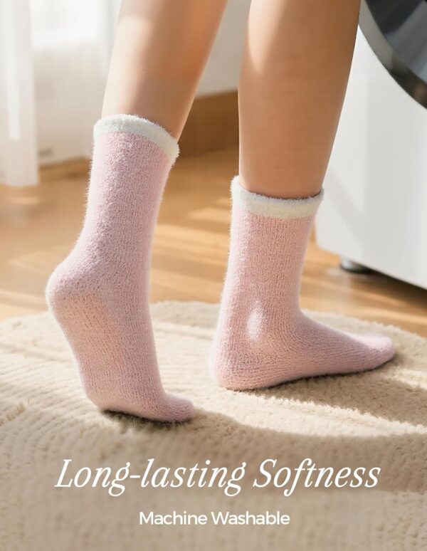 Cozy Fuzzy Socks for Women – Warm & Fluffy Plush Sleep Socks, 6-Pair Gift Set for Winter, Birthdays & Holidays