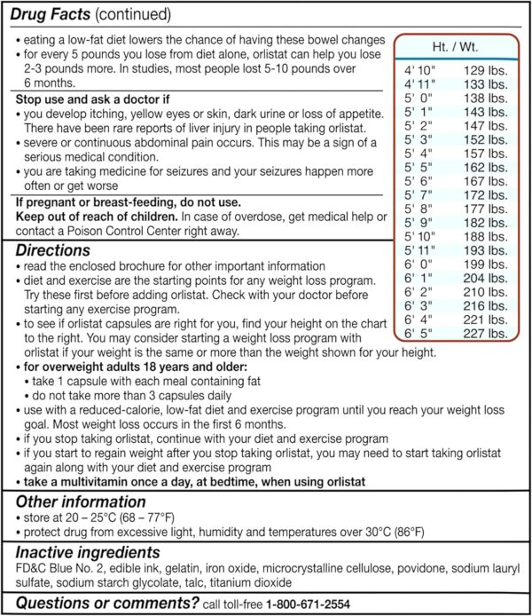 81N0TgXfWwL._AC_SL1500_.jpg Alli Weight Loss Pills – 60mg Orlistat Capsules for Fast, Safe Fat Loss, 120 Count Refill