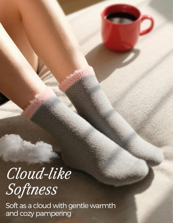 Cozy Fuzzy Socks for Women – Warm & Fluffy Plush Sleep Socks, 6-Pair Gift Set for Winter, Birthdays & Holidays