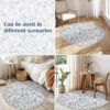 Jinchan 5ft Round Vintage Area Rug – Machine Washable, Non-Slip, Soft Floral Carpet for Indoor Spaces