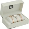 Anne Klein Women’s Crystal Bangle Watch Set – Mother of Pearl Dial with Two Elegant Bracelets
