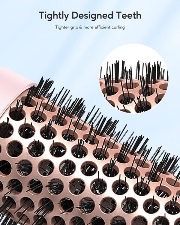 Wavytalk 1.5” Thermal Round Brush Negative Ion Heated Styling Brush for Smooth, Shiny Blowout Look (Pink)