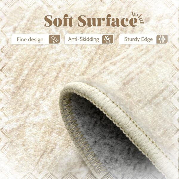 Washable 8x10 Moroccan Boho Rug – Soft, Non-Slip, Stain Resistant Area Carpet for Living Room, Bedroom & Dining Room