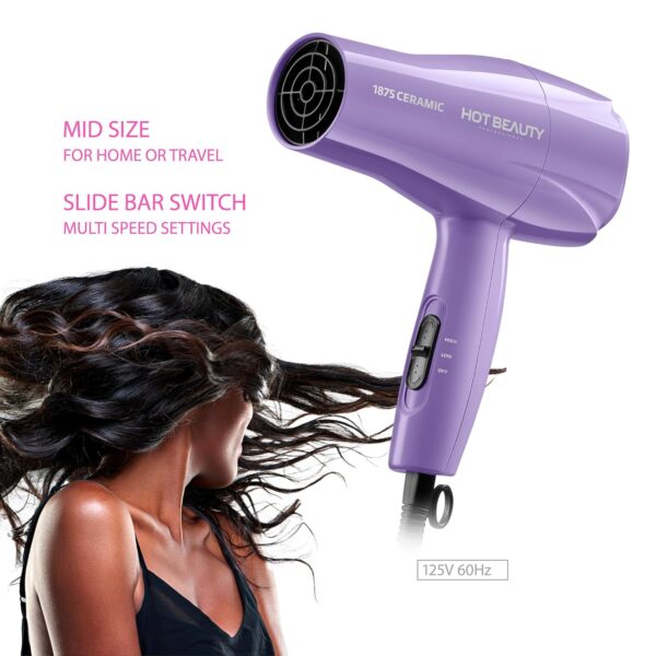 81cnzv0tLeL._SL1500_.jpg 1875W Ceramic Hair Dryer – Fast Drying Blow Dryer with Comb & Detangler Attachments (Purple)