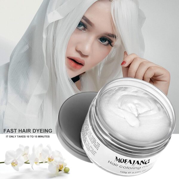 White Temporary Hair Wax Washable Hair Color Styling Mud for Kids, Teens & Adults