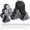 81fKnLyy48L._SL1500_.jpg Hair Curlers Set with 24 Rollers (6 Jumbo, 6 Large, 6 Medium, 6 Small) and 24 Clips for All Hair Lengths (Black)