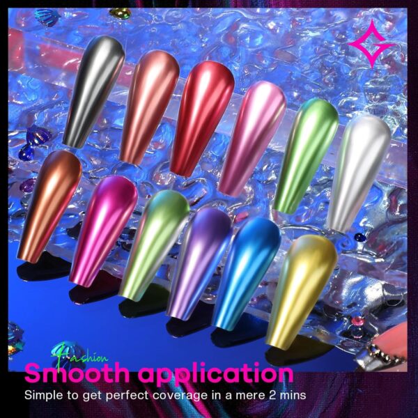 Metallic Nail Polish Set – 12 Chrome & Holographic Quick-Dry Colors for Salon-Quality Nail Art at Home