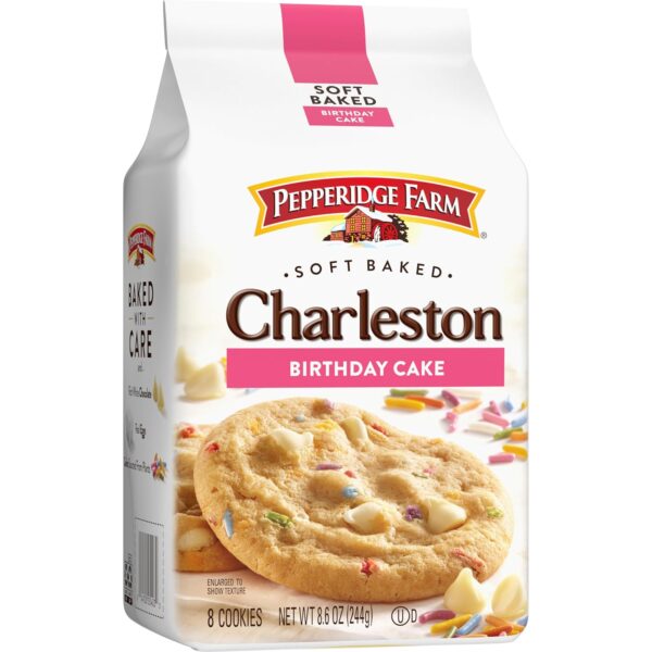 Pepperidge Farm Charleston Birthday Cake Cookies – 8 Soft-Baked Chocolate Chip Cookies, 8.6 oz