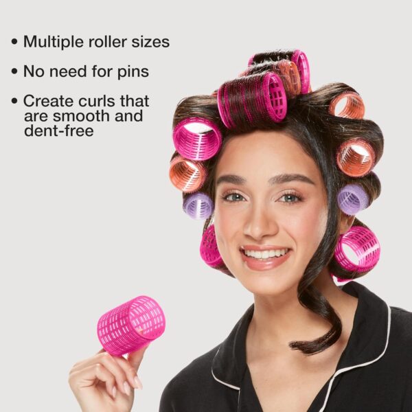 81hW-XsdsBL._SL1500_.jpg Conair Self-Grip Hair Rollers – Heatless Curlers for Volume & Bounce, Assorted Sizes with Storage Case, 31 Count