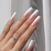 81jK3rkwnJL._SL1500_.jpg BTArtbox XCOATTIPS Ombre Press On Nails – 150pcs Square Soft Gel Nail Tips in Pink & White Gradient, Long False Nail Extensions for DIY Manicure