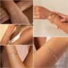 DEARMAY 14K Gold Bracelets for Women – Stackable Paperclip & Cuban Link Set