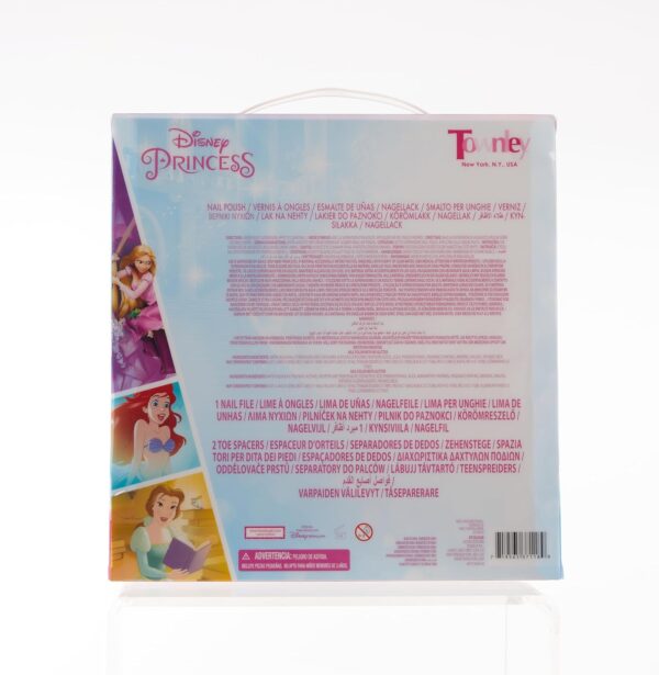 Disney Princess 15-Piece Kids Nail Polish Kit – Water-Based, Quick-Dry, Peel-Off, Non-Toxic Nail Set with Toe Separators for Girls Ages 3+
