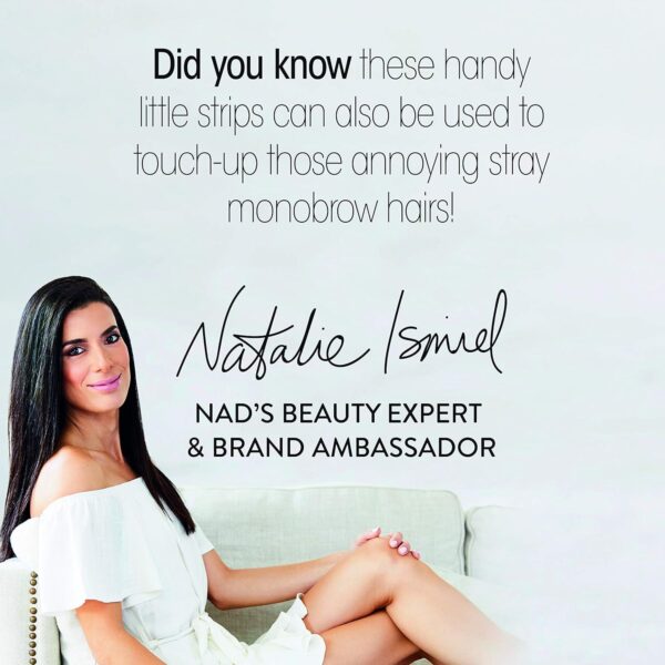 Nad’s Facial Wax Strips – Hypoallergenic At-Home Hair Removal Kit for Women with Calming Wipes & Protection Powder