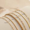 DEARMAY 14K Gold Bracelets for Women – Stackable Paperclip & Cuban Link Set
