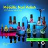 Metallic Nail Polish Set – 12 Chrome & Holographic Quick-Dry Colors for Salon-Quality Nail Art at Home