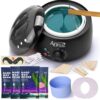 Waxing Kit for Women Men - Wax Kit for Hair Removal with Silicone Bowl,4 Bags Hard Waxing Beads and 30 Sticks - at Home Use Wax Warmer for Full Body, Bikini, Eyebrow, Face, Sensitive Skin