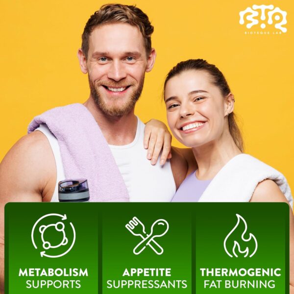 Bioteque Lab Natural Weight Loss Capsules – Day & Night Fat Burner & Appetite Suppressant with Apple Cider & Green Coffee