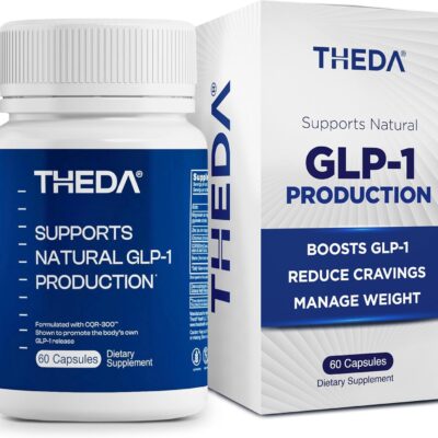 THEDA GLP-1 Supplement Weight Loss for Women and Men - Clinically Studied Metabolism Booster, Expert Formulated and Patented to Support GLP1 Production Naturally (30 Day Supply, 60 Capsules)