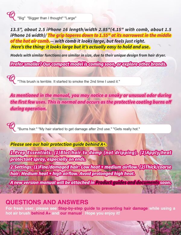 4-in-1 Ionic Blow Dryer Brush & Volumizer – Lightweight Titanium Hot Air Brush for Smooth, Frizz-Free Styling