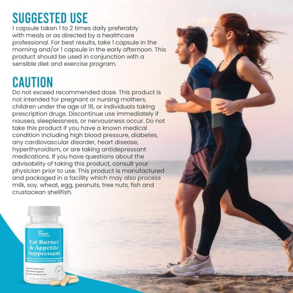 DR VITAMIN SOLUTIONS Fat Burner & Appetite Suppressant for Women & Men | Thermogenic Weight Loss Pills with Green Tea, Chromium & Caffeine | Boost Metabolism & Control Cravings – 30 Capsules