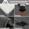 91Y0JsI8OwL._AC_SL1500_.jpg COSY HOMEER 2-Piece Kitchen Rug Set – Non-Slip, Machine Washable Polypropylene Mats for Comfort & Durability (Grey, 48x20 + 30x20)