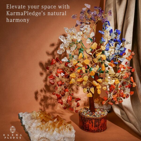 7 Chakra Crystal Tree of Life – Handmade Healing Bonsai Decor for Home & Office, Positive Energy, Good Luck Gift