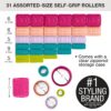 91pNMmbUHnL._SL1500_.jpg Conair Self-Grip Hair Rollers – Heatless Curlers for Volume & Bounce, Assorted Sizes with Storage Case, 31 Count